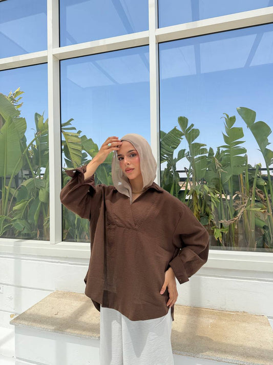 Linen Oversized Shirt – Sage