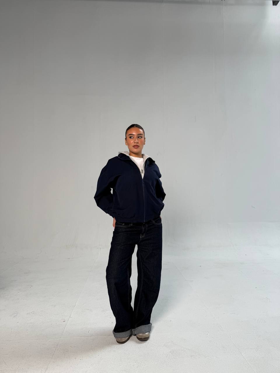 uble-Layer Hooded Graphic Jacket