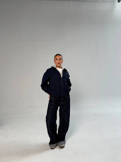 uble-Layer Hooded Graphic Jacket