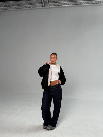 uble-Layer Hooded Graphic Jacket