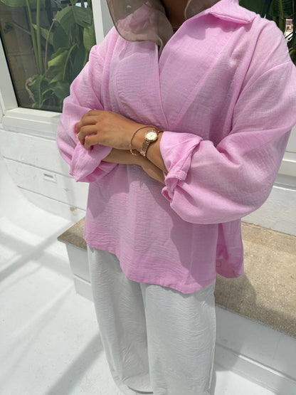 Linen Oversized Shirt – Sage